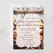 Rustic Camouflage Lace Wedding Invitations Kaart (Achterkant)