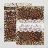 Rustic Camouflage Lace Wedding Invitations Kaart (Voorkant / Achterkant)