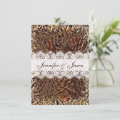 Rustic Camouflage Lace Wedding Invitations Kaart (Staand voorkant)