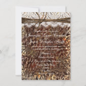 Rustic Camouflage Lace Wedding Invitations Kaart (Achterkant)