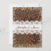 Rustic Camouflage Lace Wedding Invitations Kaart (Voorkant)