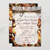 Rustic Camouflage Lace Wedding Invitations Kaart (Voorkant / Achterkant)