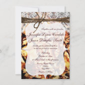 Rustic Camouflage Lace Wedding Invitations Kaart (Voorkant)
