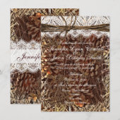 Rustic Camouflage Lace Wedding Invitations Kaart (Voorkant / Achterkant)