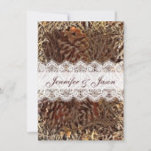 Rustic Camouflage Lace Wedding Invitations Kaart (Achterkant)