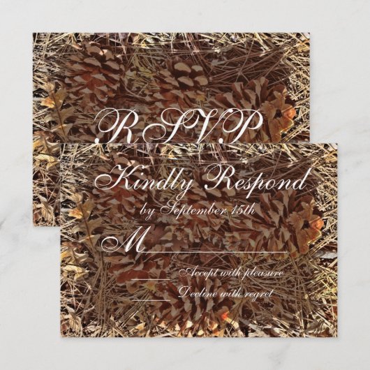Rustic Camouflage Wedding RSVP-kaarten RSVP Kaartje (Voorkant / Achterkant)