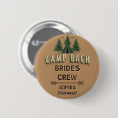 Rustic Camp Bach Bruids Crew Badge | Naam & Functi Ronde Button 5,7 Cm (Voorkant /achterkant)
