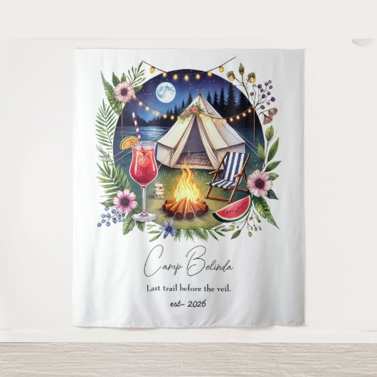 Rustic Camp Bride Bachelorette Weekend Wandkleed (Voorkant)