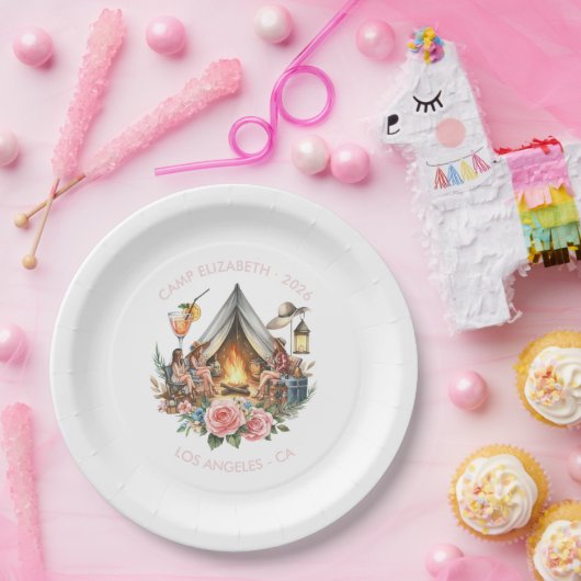 Rustic Camp Bride gepersonaliseerd Papieren Bordje (Feest)