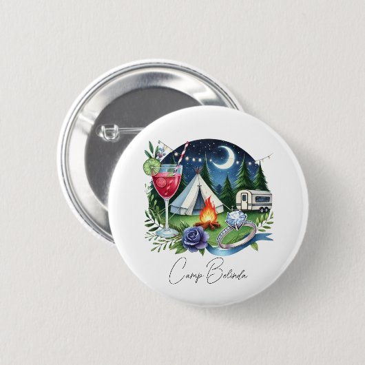 Rustic Camp Bride Gepersonaliseerde vrijgezellenfe Ronde Button 5,7 Cm (Voorkant /achterkant)