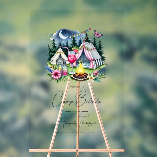 Rustic Camp Bride Transparant Welkom Acryl Bord (Neutraal)