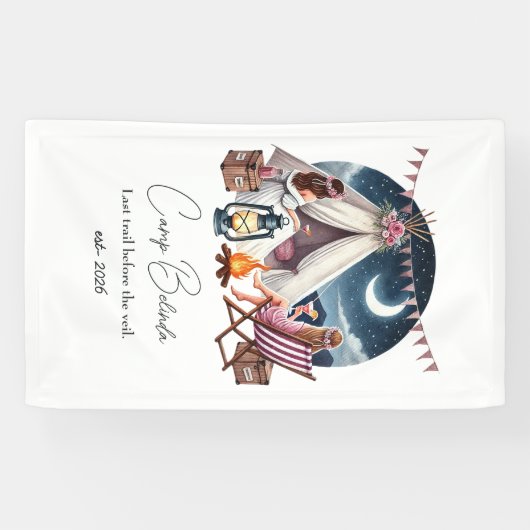 Rustic Camp Bride vrijgezellenfeest/weekend Spandoek (Horizontaal)