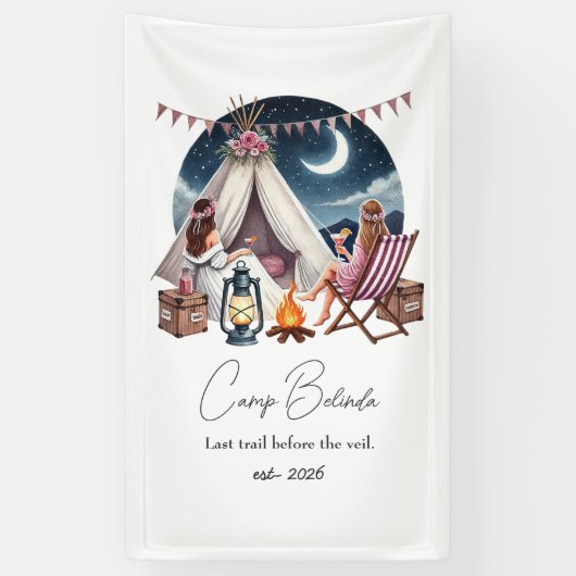 Rustic Camp Bride vrijgezellenfeest/weekend Spandoek (Verticaal)