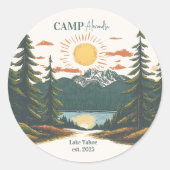 Rustic Camp Weekend Retreat Bachelorette Ronde Sticker (Voorkant)