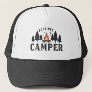 Rustic Camper Bonfire Adventure Baseball Cap Trucker Pet