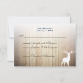 Rustic Campground Wedding RSVP met Deer en Trees Kaartje (Achterkant)