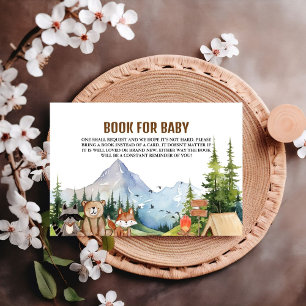 Rustic Camping Adventure Baby shower Boek Aanvraag Informatiekaartje