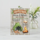 Rustic Camping Adventure-Baby shower Kaart (Staand voorkant)