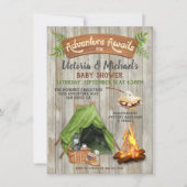 Rustic Camping Adventure-Baby shower Kaart (Voorkant)