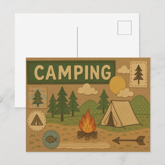 Rustic Camping Adventure Briefkaart (Voorkant / Achterkant)