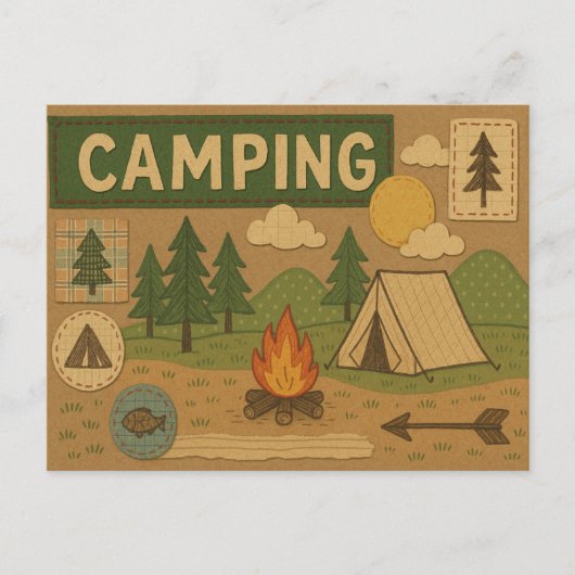 Rustic Camping Adventure Briefkaart (Voorkant)