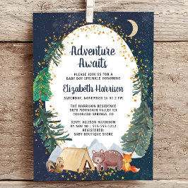 Rustic Camping Adventure Night Sky Baby Sprinkle Kaart