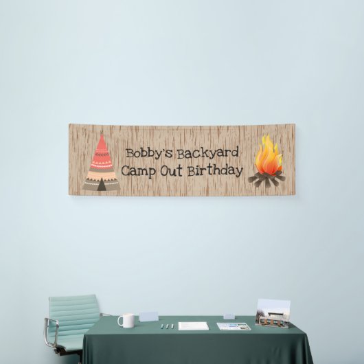 Rustic Camping Birthday Banner (Beurs)