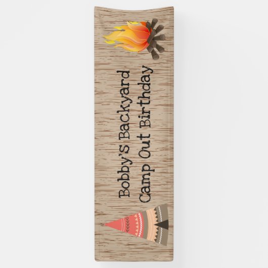 Rustic Camping Birthday Banner (Verticaal)