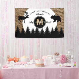 Rustic Camping Outdoor Adventure-Baby shower Spandoek
