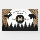 Rustic Camping Outdoor Adventure-Baby shower Spandoek (Horizontaal)
