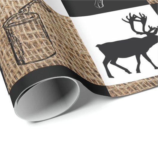 Rustic Camping Outdoor Adventure Cadeaupapier (Rol Hoek)