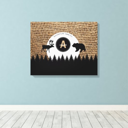 Rustic Camping Outdoor Adventure Canvas Afdruk (Insitu (Houten vloer))