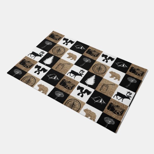 Rustic Camping Outdoor Adventure Deurmat (Schuin)