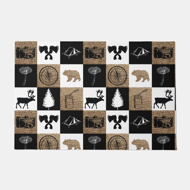 Rustic Camping Outdoor Adventure Deurmat (Voorkant)