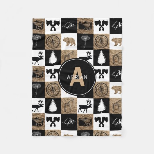Rustic Camping Outdoor Adventure Fleece Deken (Voorkant)