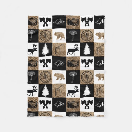 Rustic Camping Outdoor Adventure Fleece Deken (Voorkant)