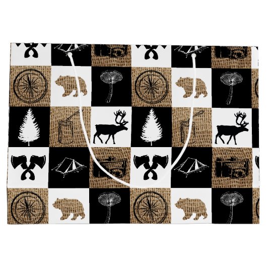 Rustic Camping Outdoor Adventure Groot Cadeauzakje (Achterkant)