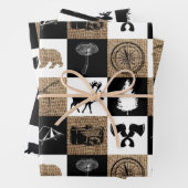 Rustic Camping Outdoor Adventure Inpakpapier Vel (In situ)