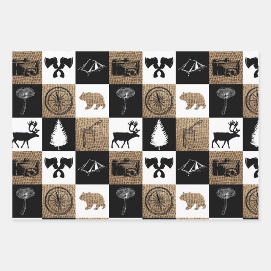 Rustic Camping Outdoor Adventure Inpakpapier Vel (Voorkant)