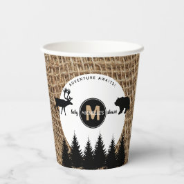 Rustic Camping Outdoor Adventure Papieren Bekers