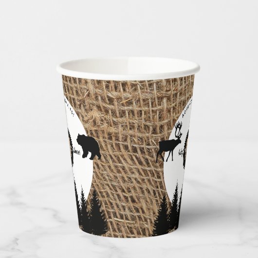 Rustic Camping Outdoor Adventure Papieren Bekers (Links)