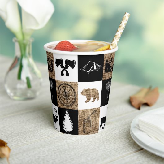 Rustic Camping Outdoor Adventure Papieren Bekers (Insitu)