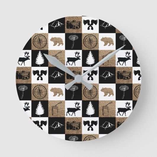 Rustic Camping Outdoor Adventure Ronde Klok (Voorkant)