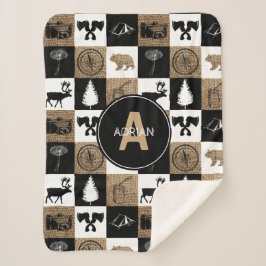 Rustic Camping Outdoor Adventure Sherpa Deken