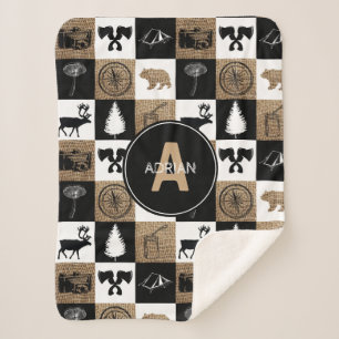 Rustic Camping Outdoor Adventure Sherpa Deken