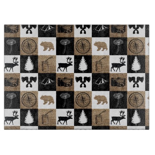 Rustic Camping Outdoor Adventure Snijplank (Voorkant)