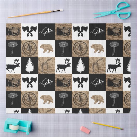 Rustic Camping Outdoor Adventure Tissuepapier (Craft)