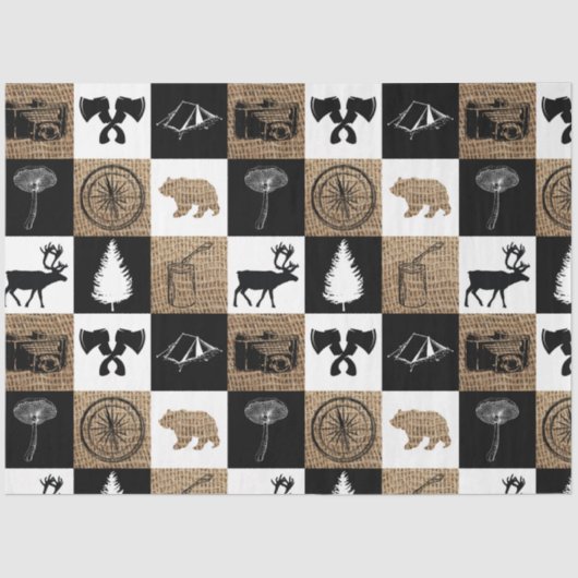 Rustic Camping Outdoor Adventure Tissuepapier (Voorkant)