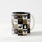 Rustic Camping Outdoor Adventure Tweekleurige Koffiemok (Voorkant rechts)