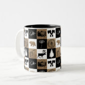 Rustic Camping Outdoor Adventure Tweekleurige Koffiemok (Voorkant links)